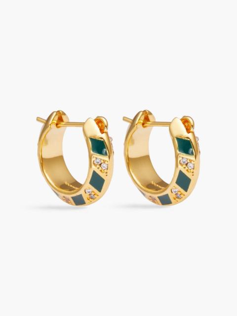 Zimmermann Gold-tone, enamel and crystal hoop earrings