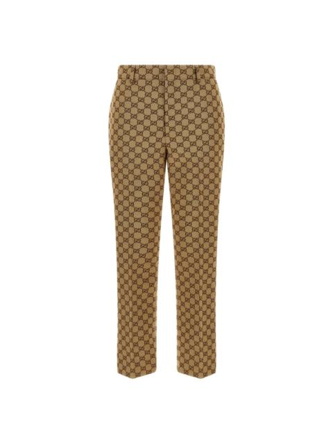 GUCCI GUCCI GG Fabric Beige Trousers New & Authentic (Women's size