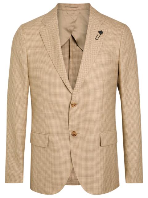 LARDINI Lardini Houndstooth Wool and Cotton-blend Blazer