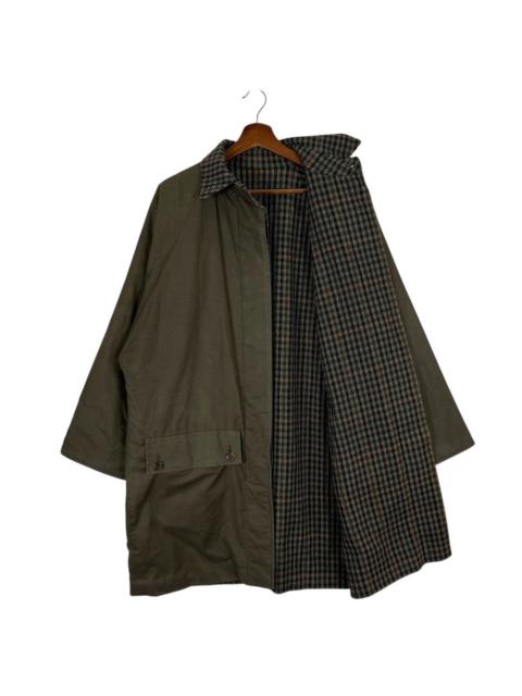 Other Designers VINTAGE AQUASCUTUM REVERSIBLE MONOGRAM CHECKED OVERCOAT