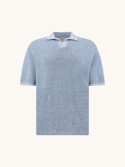 Paul & Shark OPEN‑COLLAR POLO IN URUKAI LINEN AND COTTON