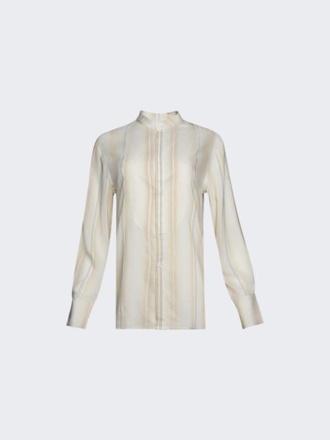 Victoria Beckham Bib Detail Blouse Pistachio And Antique Pink