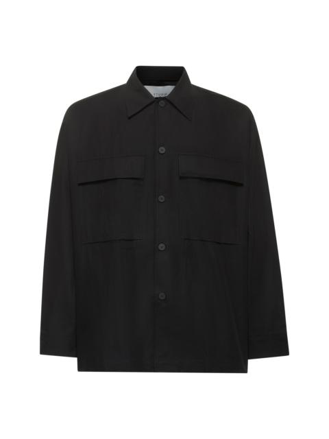 Studio Nicholson Black cotton and nylon Landi overshirt