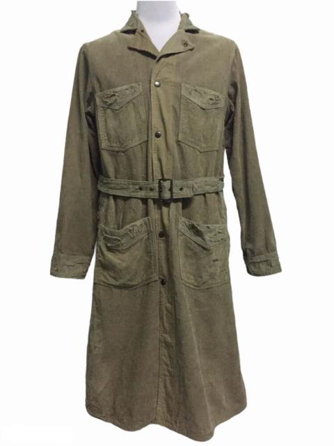 Kapital Corduroy Rare Distressed Boro Design Long Coat Belted