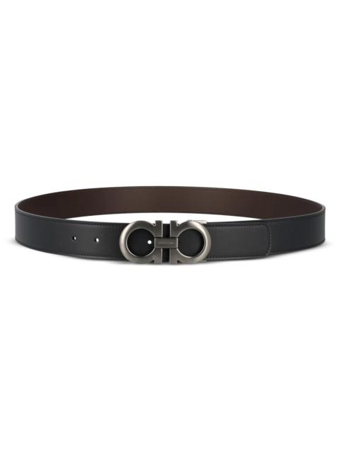FERRAGAMO Ferragamo Gancini Leather Belt