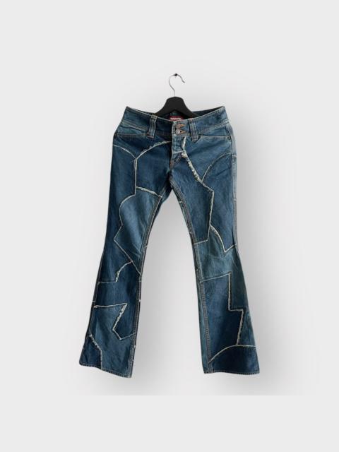 Japanese Brand - STEAL! 1990s Hysteric Glamour Asymmetrical Patch Denim Jeans