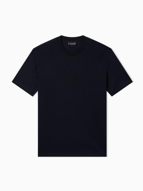 EMPORIO ARMANI JERSEY T-SHIRT WITH MATCHING INTARSIA LOGO