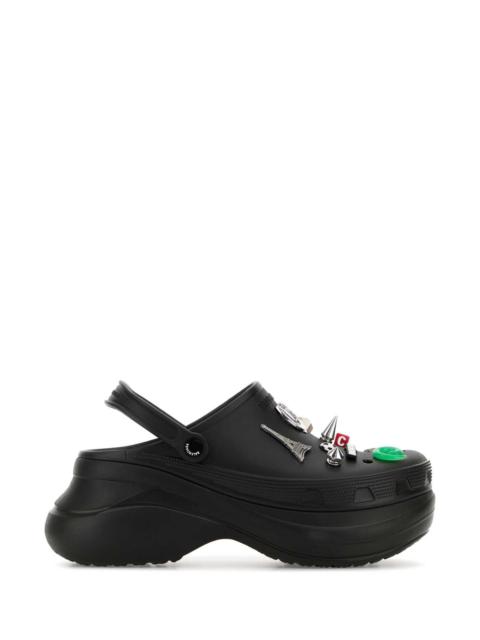Balenciaga Men Black Rubber Balenciaga X Crocsâ„¢ Mules
