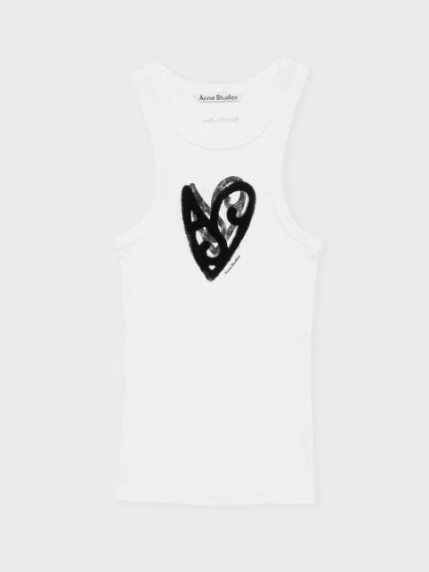 Acne Studios Top Heart Logo White