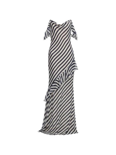 self-portrait Self-Portrait Women Stripe Georgette Maxi Dress