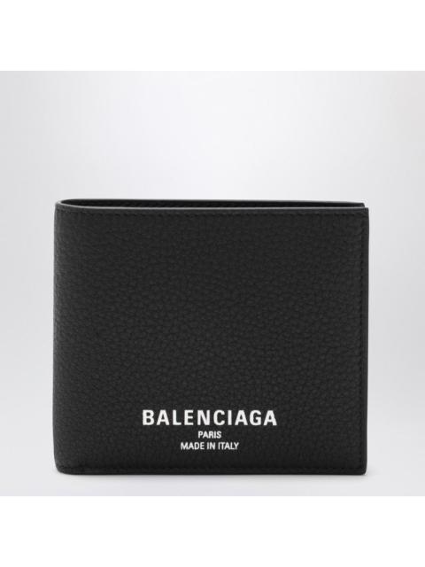 BALENCIAGA Balenciaga Black Bi-Fold Credit Wallet In Hammered Leather Men