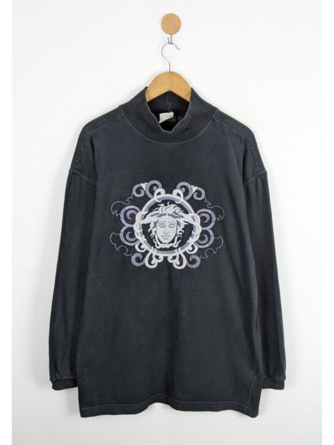 VERSACE JEANS COUTURE Versace Medusa head embroidery 90s turtleneck sweatshirt