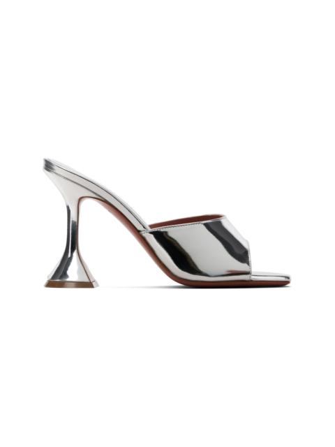 Amina Muaddi SSENSE Exclusive Silver Lupita Slipper 95 Heeled Sandals