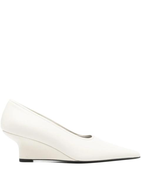 TOTEME Sharp Nappa Wedge Pumps in White