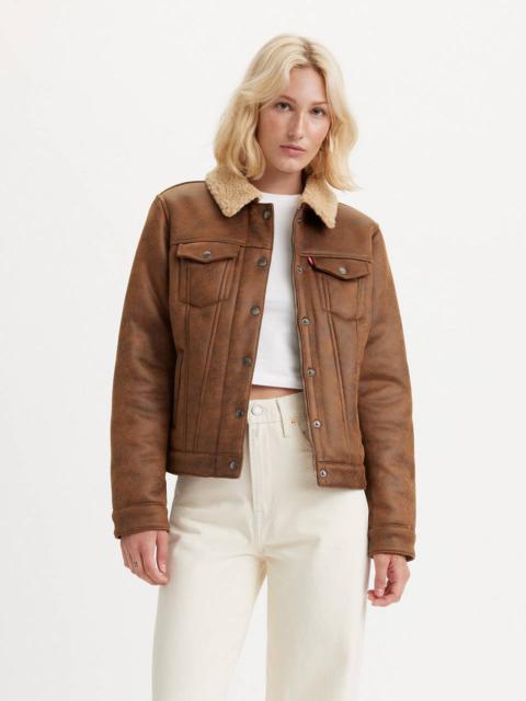 FAUX SHEARLING TRUCKER JACKET