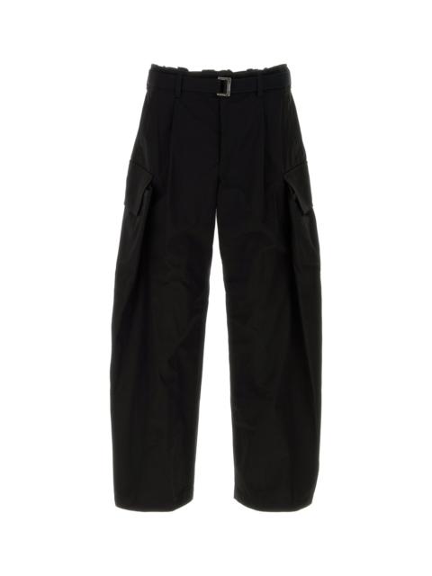 sacai Black cotton blend cargo pant
