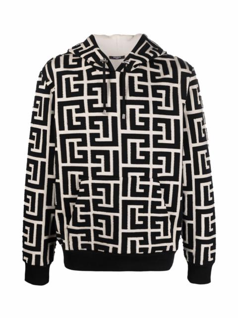 Balmain MONOGRAM-PRINT HOODIE