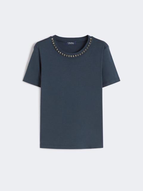 'S Max Mara Cotton and modal T-shirt - ULTRAMARINE