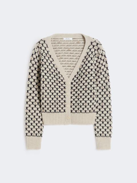 Max Mara Patterned wool and cashmere cardigan - BEIGE