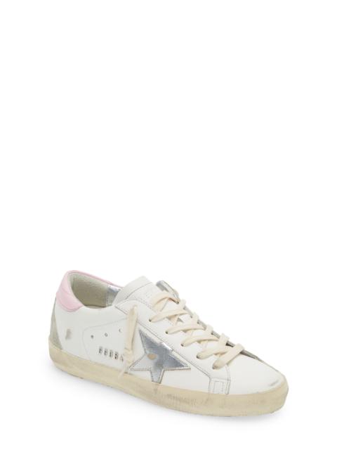 Golden Goose Golden Goose Super-Star Low Top Sneaker in White/Silver/Pink at Nordstrom