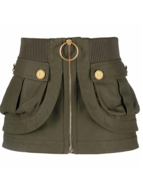 Balmain Patch-pockets Mini Denim Skirt