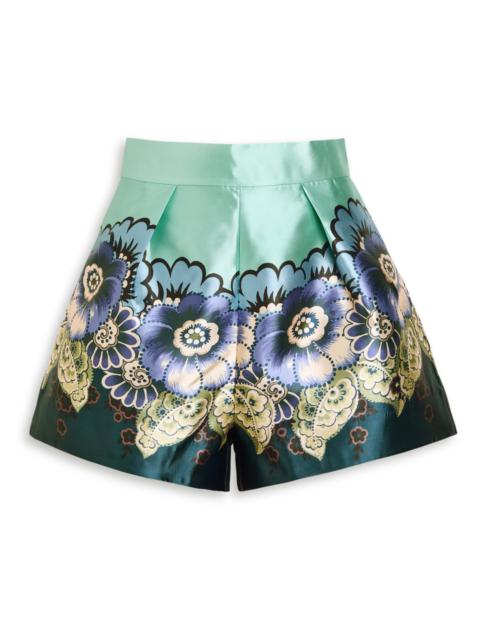 Alemais Madalena Floral Satin Twill Shorts