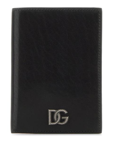 Dolce & Gabbana Black leather passport holder