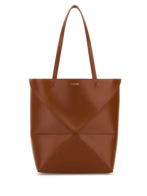 Loewe Loewe Women Caramel Leather Medium Puzzle Fold Shopping Bag