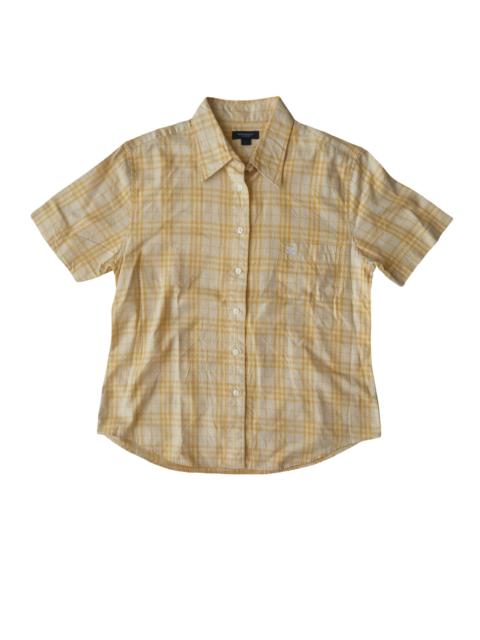 Burberry Burberry London Yellow Plaid Short Sleeve Shirt
