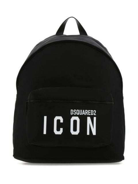 Dsquared Man Black Fabric Be Icon Backpack