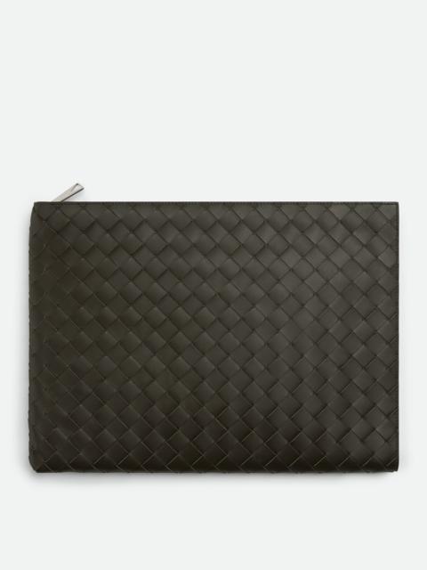 Bottega Veneta Intrecciato Half Zipped Pouch