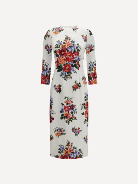 Dolce & Gabbana Floral Print Stretch Viscose Dress