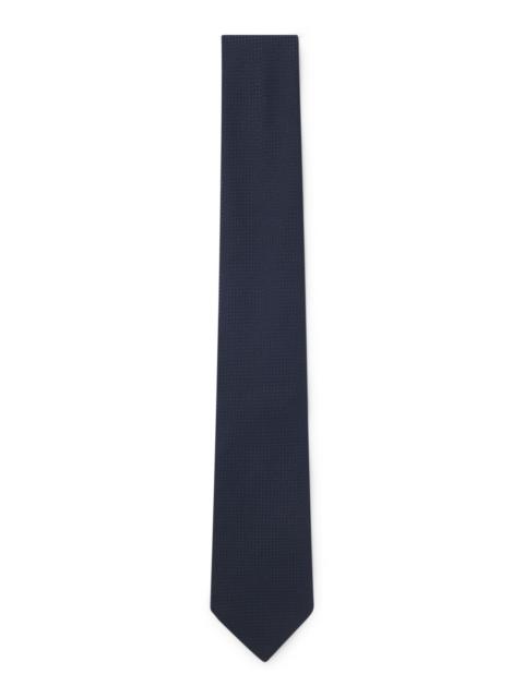 BOSS STRUCTURED TIE IN COTTON AND SILK