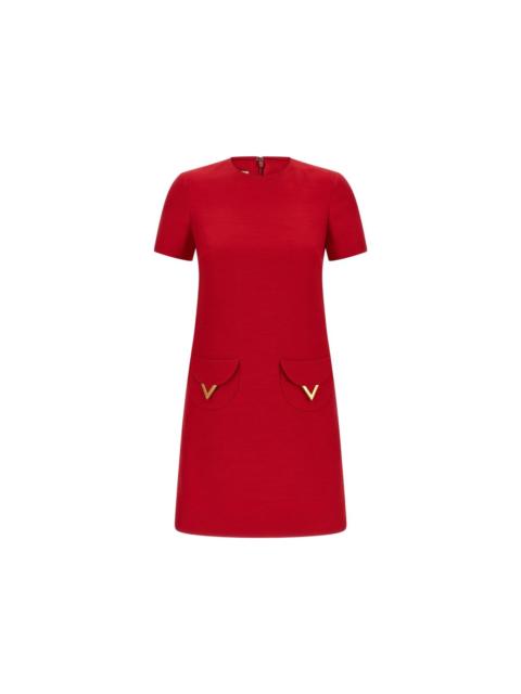 Valentino Vlogo Signature Wool And Silk Dress
