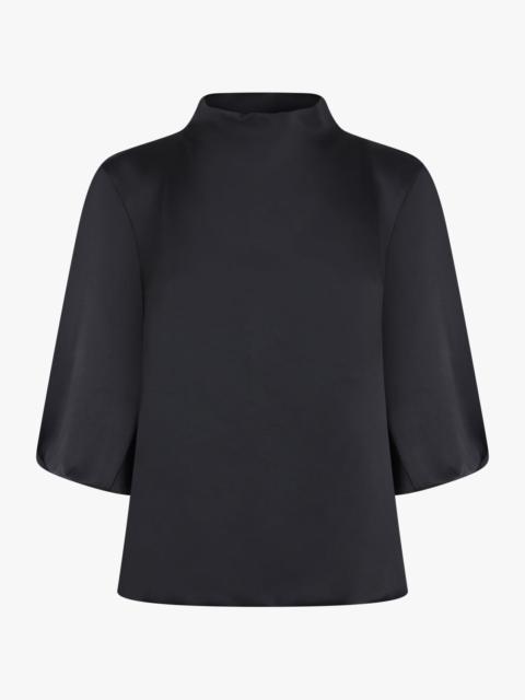 Dries Van Noten CLARI HIGH NECK S/S TOP | BLACK