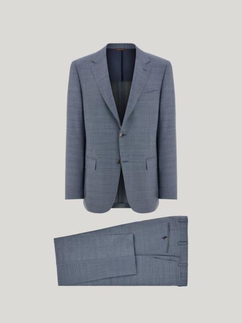 Canali BRIANZA GREEN DENIM-EFFECT WOOL REGULAR-FIT SUIT