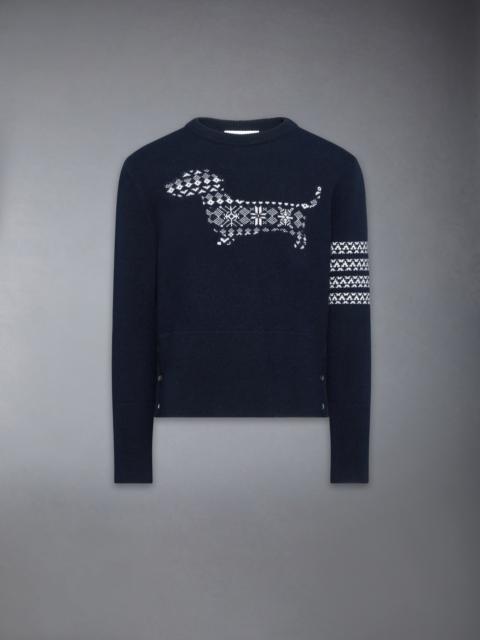 Thom Browne MERINO WOOL HOLIDAY HECTOR 4-BAR PULLOVER