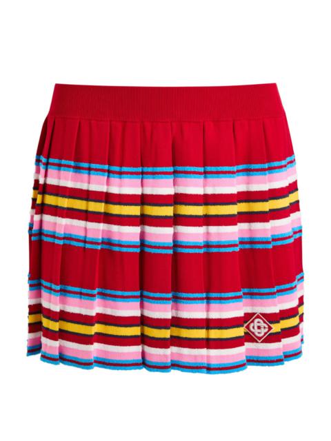 Casablanca Striped-intarsia Pleated Knitted Mini Skirt