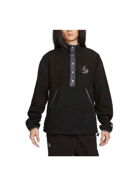 Nike Nike Sportswear Snap Button Pullover Fleece Sweater 'Black' DQ4194-097