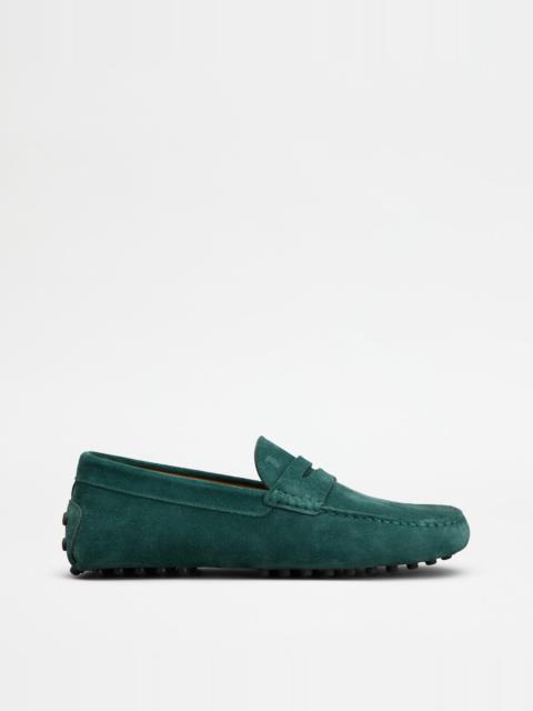 Tod's GOMMINO LOAFERS IN SUEDE - GREEN