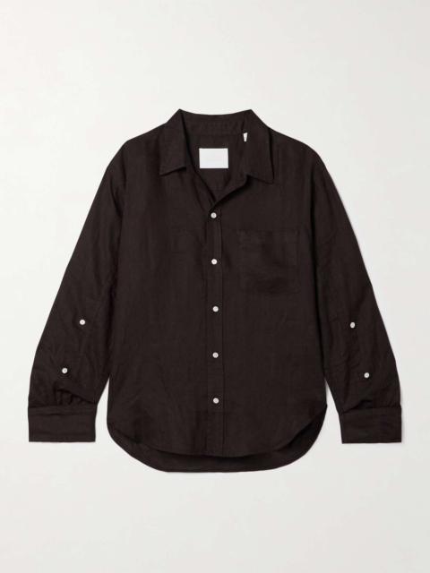 Kayla Shrunken linen shirt Brown