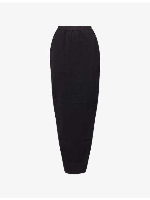 Rick Owens Soft Pillar Stretch-Wool Blend Maxi Skirt