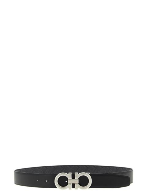FERRAGAMO 'Gancini' print reversible belt