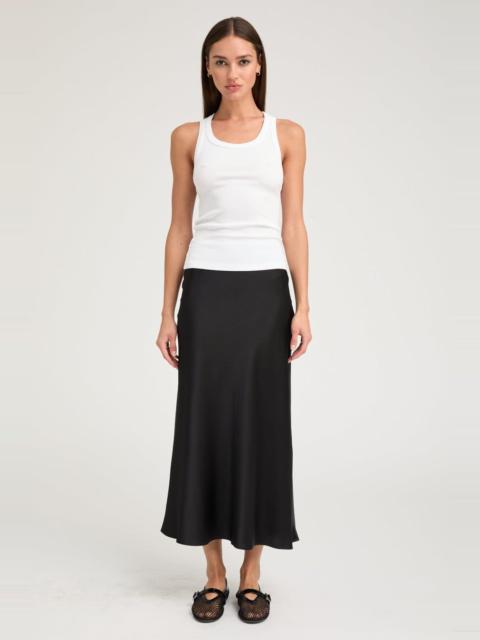 SPRWMN BLACK SILK BIAS MAXI SKIRT