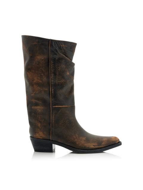 KHAITE Clive Leather Boots brown