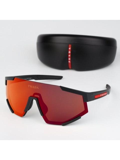 Prada NEW Prada PS04WSF DG002U Black Rubber Brown Orange Rectangle Unisex Sunglasses