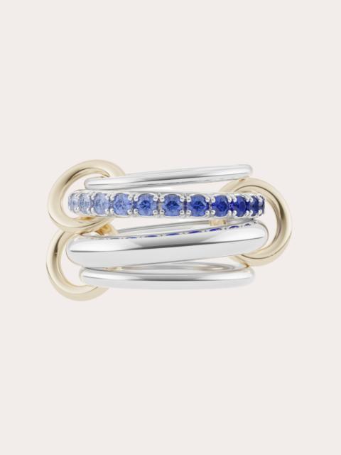 Spinelli Kilcollin Janssen Sterling Silver & 18k Gold Sapphire Ombré Ring