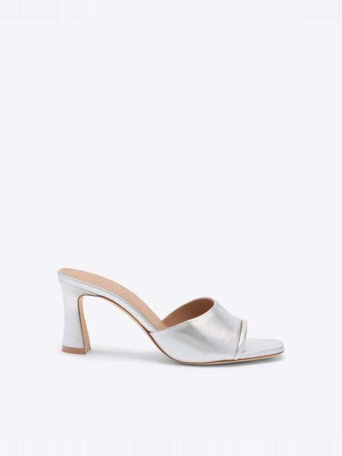 MALONE SOULIERS Roxanne 70 Silver Metallic Leather Sandals