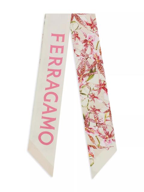 FERRAGAMO Gaia Print Silk Bandeau Scarf