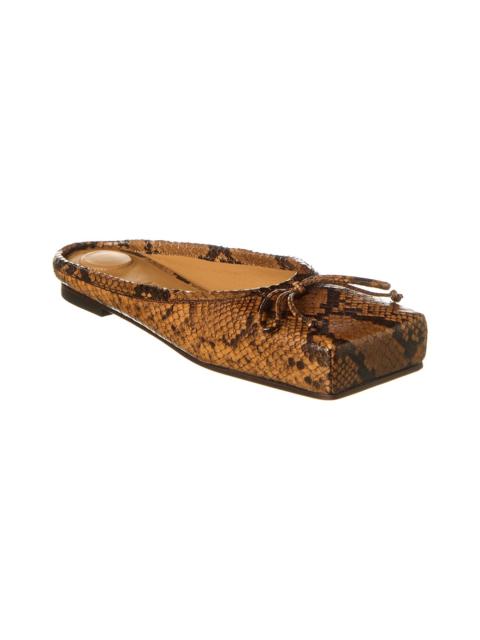 JACQUEMUS Jacquemus Snake-Embossed Leather Ballet Flat